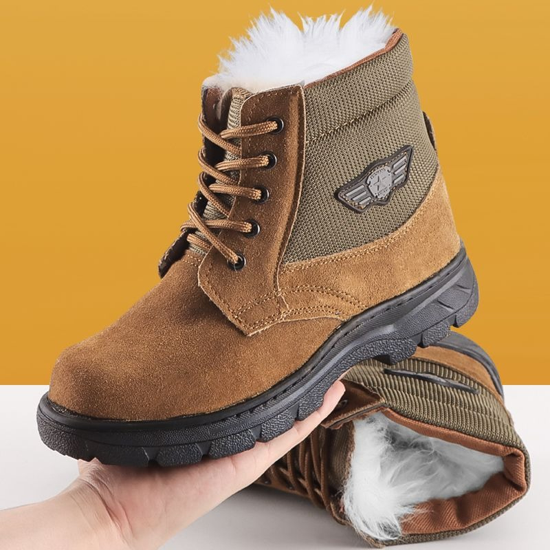 Leatherwork Boots - Winter Men Snow Boots Genuine Leather