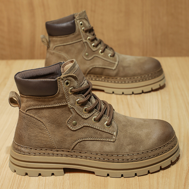 Leatherwork Boots - Men's Fashion Spring Platform Boots Comfortable