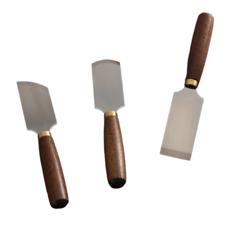 Round Knife Leatherwork - Walnut Handle D2 Steel Japanese Skiving