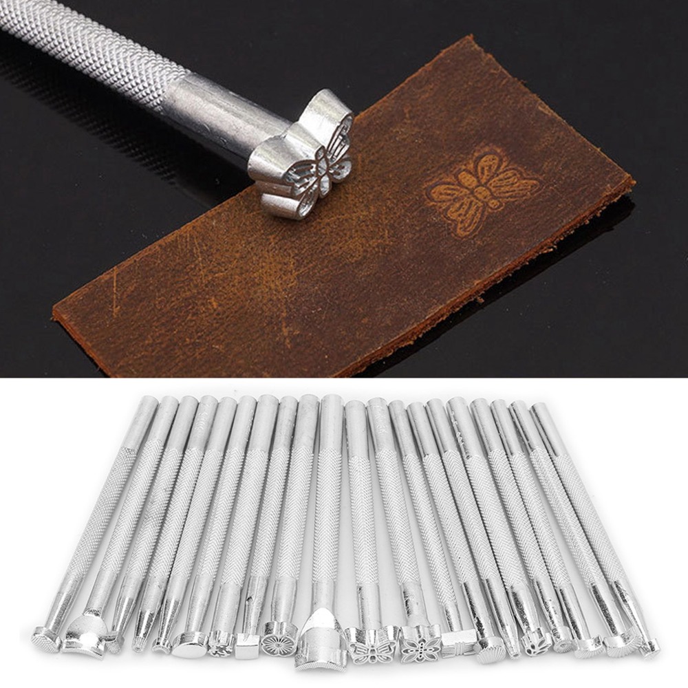 20pcs Silver Finish Leather St - огляд і ціна Leather Stamp Set
