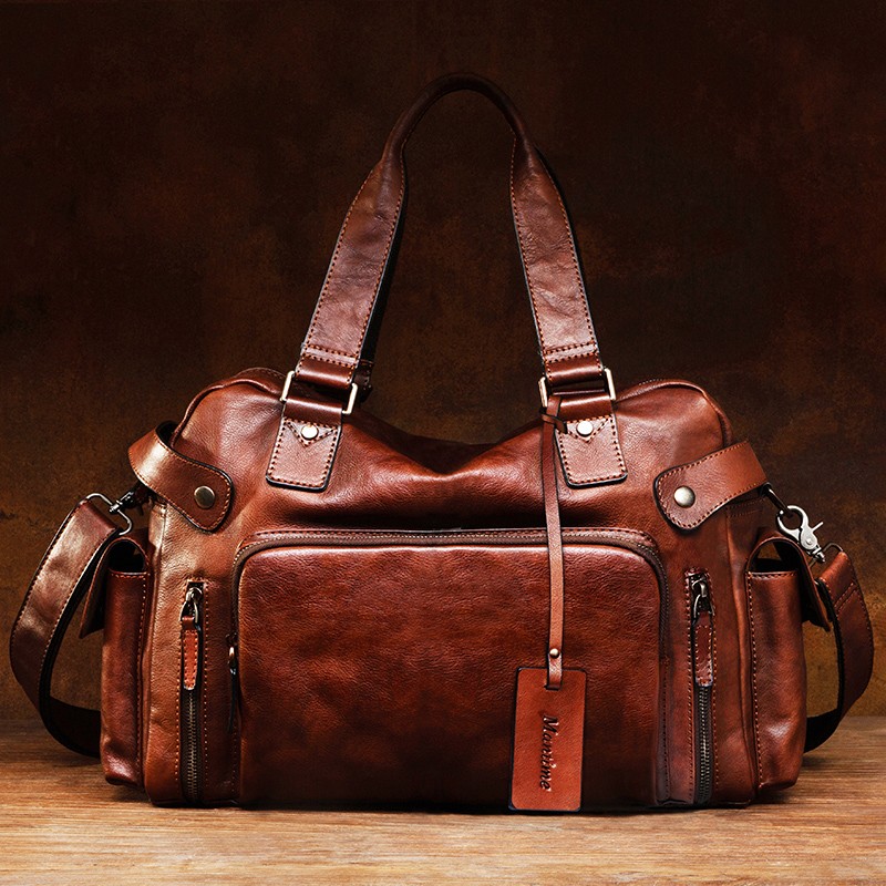 Vintage vegetable tanned leath - огляд і ціна Leather Work Bag Men