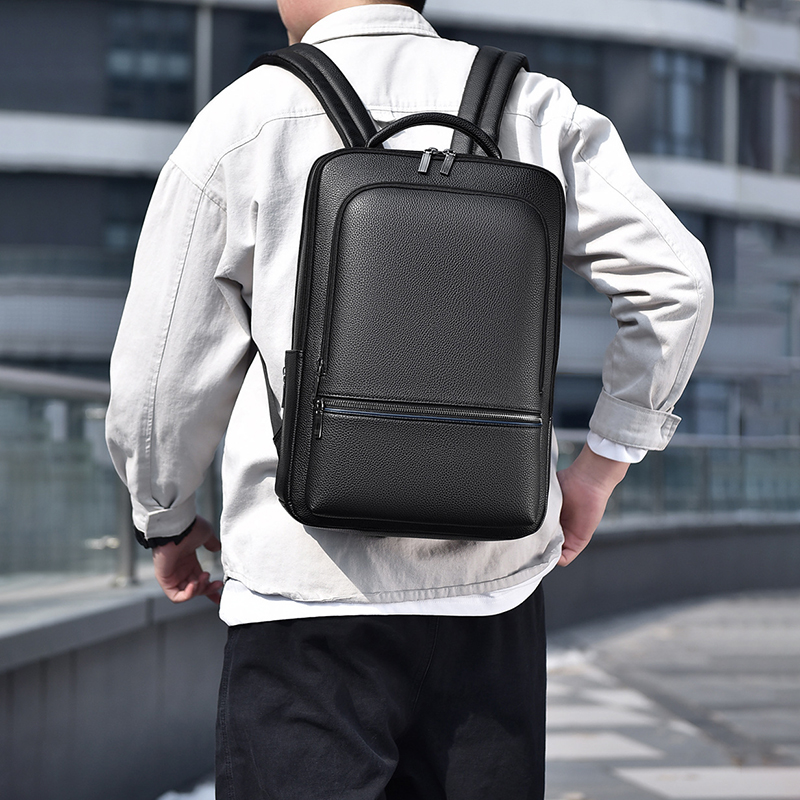 PU Leather Men's Backpack USB  - огляд і ціна Leather Work Bag Men