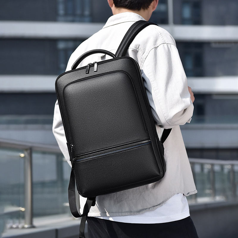 PU Leather Men's Backpack USB  - огляд і ціна Leather Work Bag Men
