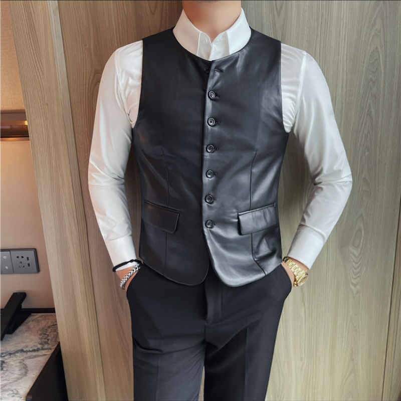 2025 Autumn Men's Casual Leath - огляд і ціна Leather Work Vest For Men